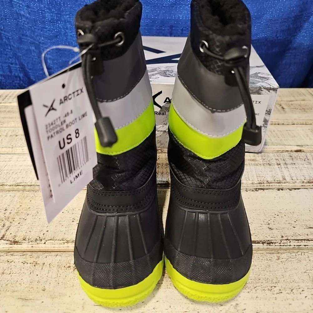 Arctix Patrol Boot Lime Toddler‎ Size 8 Black/Gray/Green NEW With Tags & Box